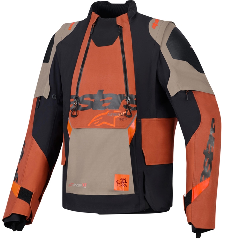 Alpinestars Halo PRO Drystar XF motoristična jakna svetlo rjava-temno oranžna-črna