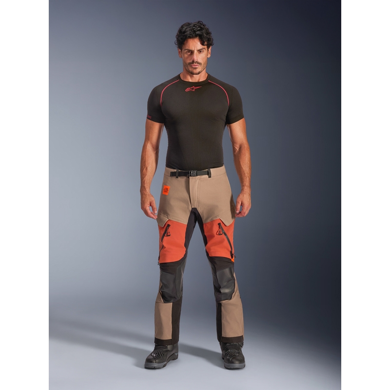 Alpinestars Halo PRO Drystar XF motoristične hlače svetlo rjave-temno oranžne-črne