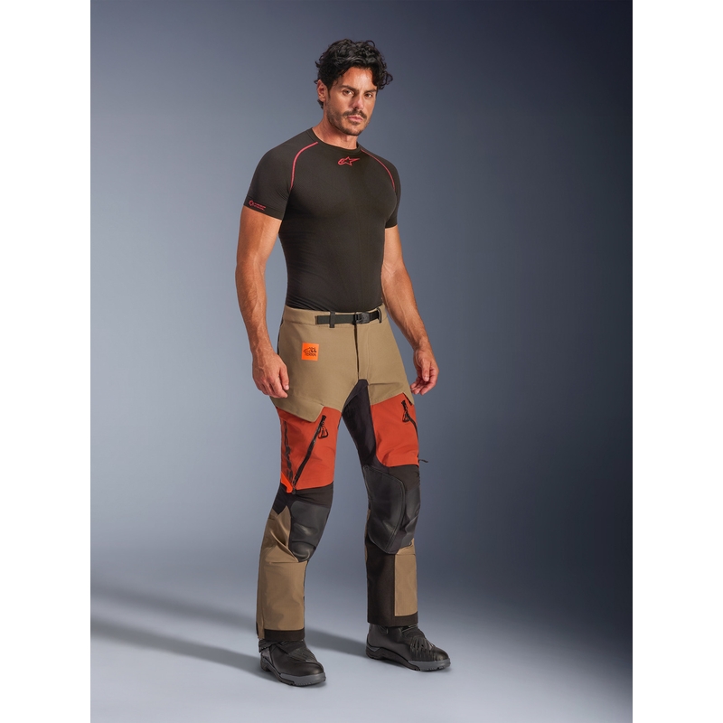Alpinestars Halo PRO Drystar XF motoristične hlače svetlo rjave-temno oranžne-črne