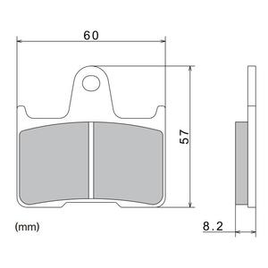 Zavorne ploščice NISSIN pol-kovinska zmes 60x57x8,2 mm 2 kos