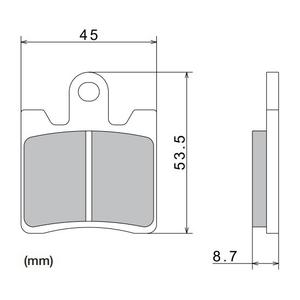 Zavorne ploščice NISSIN pol-kovinske zmesi 40x53,5x8,7 mm 2 kos