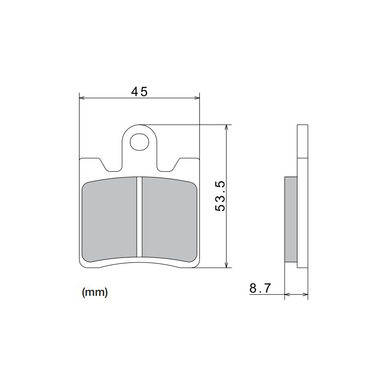 Zavorne ploščice NISSIN pol-kovinske zmesi 40x53,5x8,7 mm 2 kos