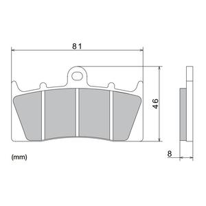 Zavorne ploščice NISSIN pol-kovinske zmesi 81x46x8 mm 2 kos