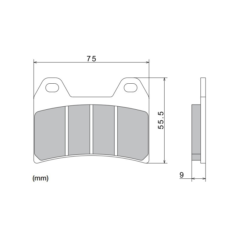 Zavorne ploščice NISSIN pol-kovinske zmesi 76x55,5x9 mm 2 kos