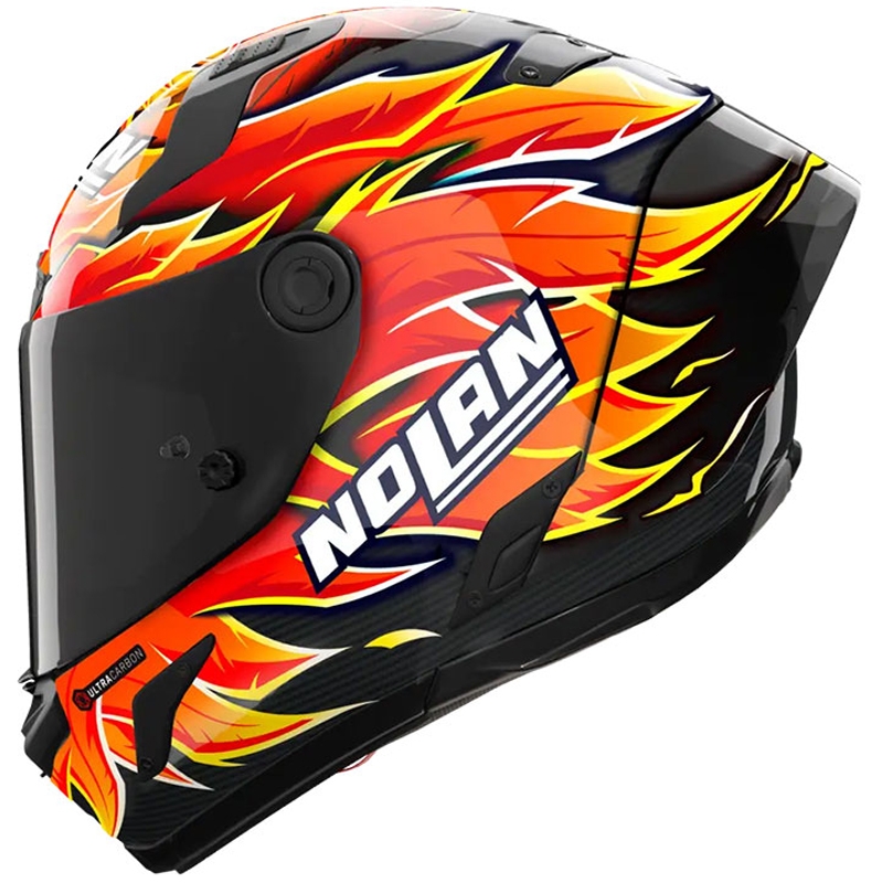 Motoristična čelada Nolan X-804 RS Ultra Carbon Replica Iannone 368 črno-rdeče-oranžno-rumena