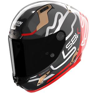Moto čelada Nolan X-804 RS Ultra Carbon SBK Full Face, sijajna črno-rdeče-zlata