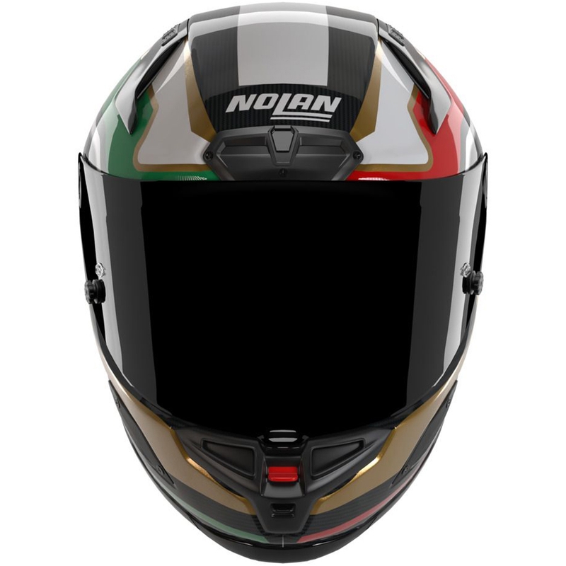 Motoristična čelada Nolan X-804 RS Ultra Carbon Piega, sijajna črno-zlato-rdeče-zelena