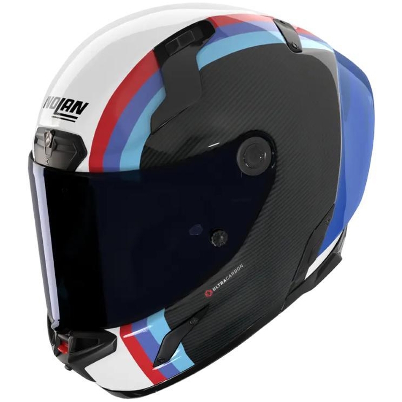 Motoristična čelada Nolan X-804 RS Ultra Carbon Gemini 365, sijajna sivo-belo-modro-rdeča