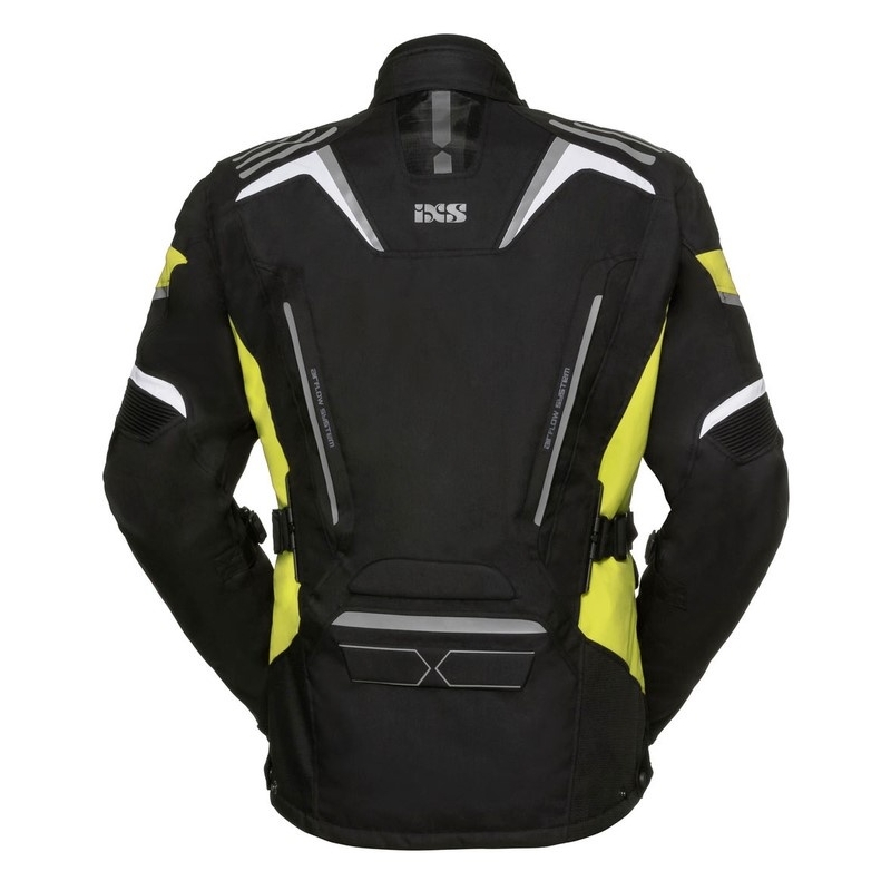 Ženska motoristična jakna iXS Powells Black-White-Fluo Yellow