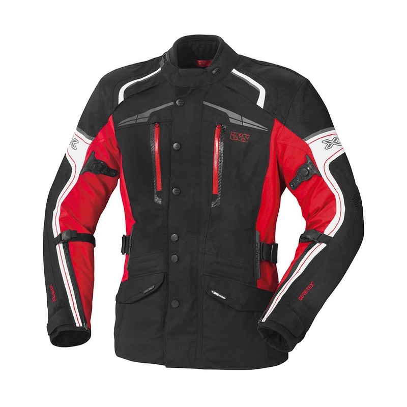 IXS Montgomery črna, bela in rdeča motoristična jakna