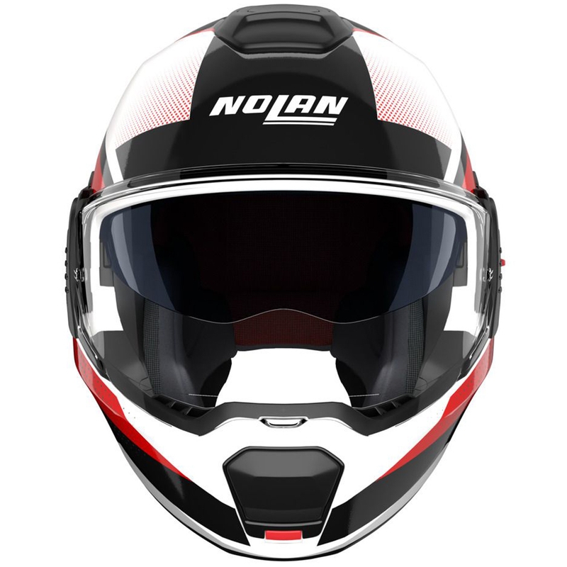 Motoristična čelada Nolan N120-1 Ciclone 363, preklopna, bela-črna-rdeča