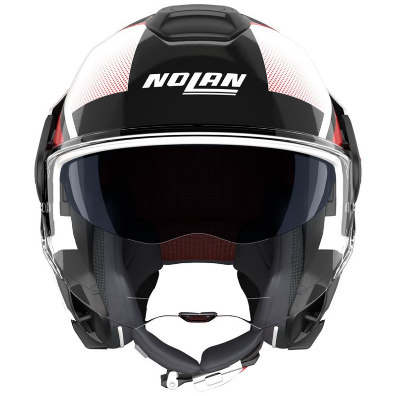 Motoristična čelada Nolan N120-1 Ciclone 363, preklopna, bela-črna-rdeča