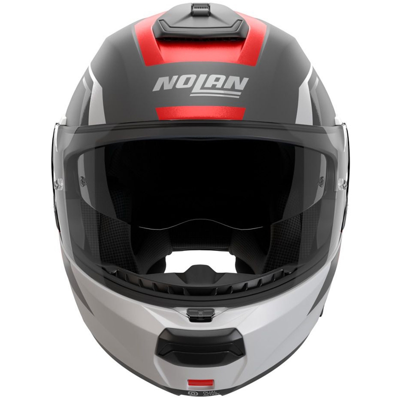Motoristična čelada Nolan N100-6 Cinetico N-COM 361 zložljiva mat sivo-belo-rdeča