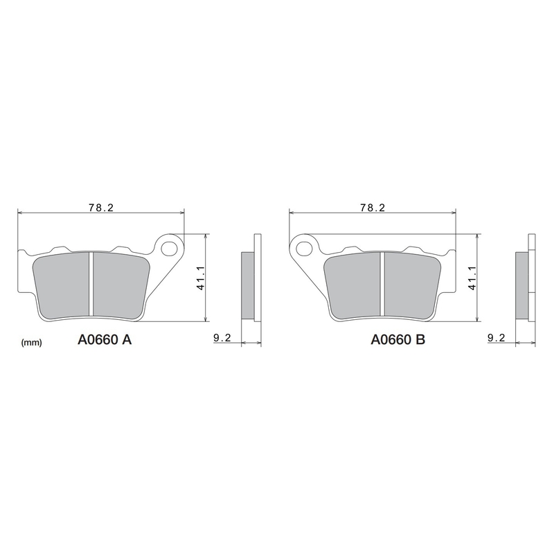 Zavorne ploščice NISSIN pol-kovinske zmesi 78,2 x 41,1 x 9,2 mm 2 kos
