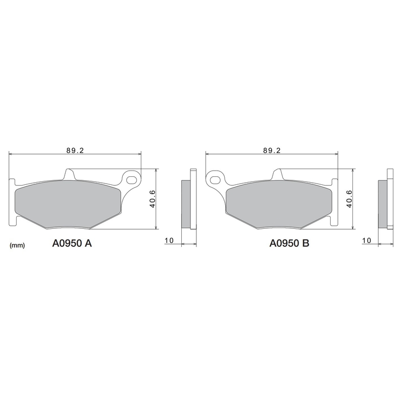 Zavorne ploščice NISSIN pol-kovinske zmesi 89,2 x 40,6 x 10 mm 2 kos