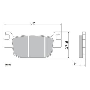 Zavorne ploščice NISSIN pol-kovinske zmesi 82x37,5x9 mm 2 kos