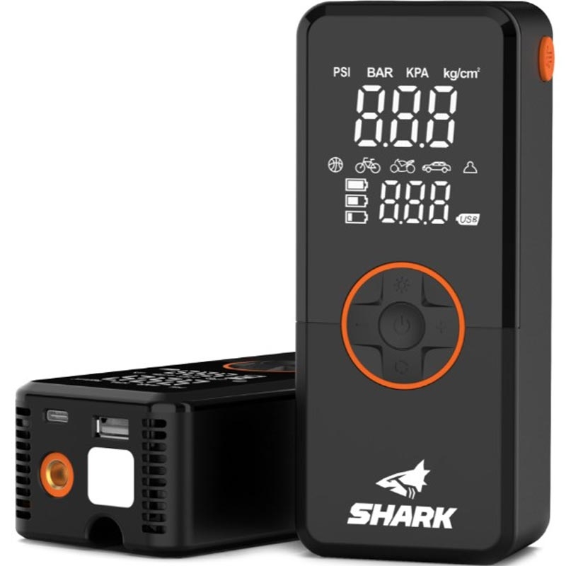 Baterijski kompresor s prenosno baterijo SHARK BP-150 črne barve
