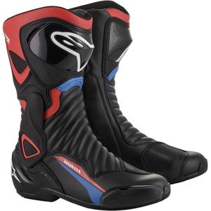 Motoristični škornji Alpinestars S-MX 6 Honda kolekcija črno-rdeče-modro-beli