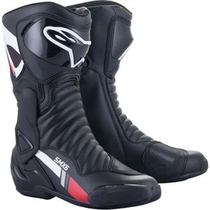 Moto škornji Alpinestars S-MX 6 črno-belo-sivo-rdeče barve