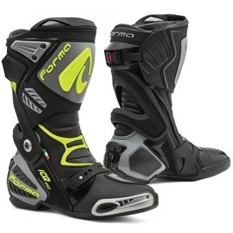 Forma Ice Pro črno-sivo-fluo rumeni motoristični škornji