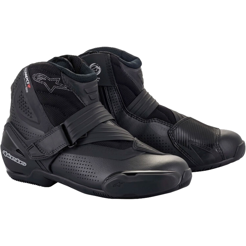 Črni motoristični škornji Alpinestars SMX-1 R Vented