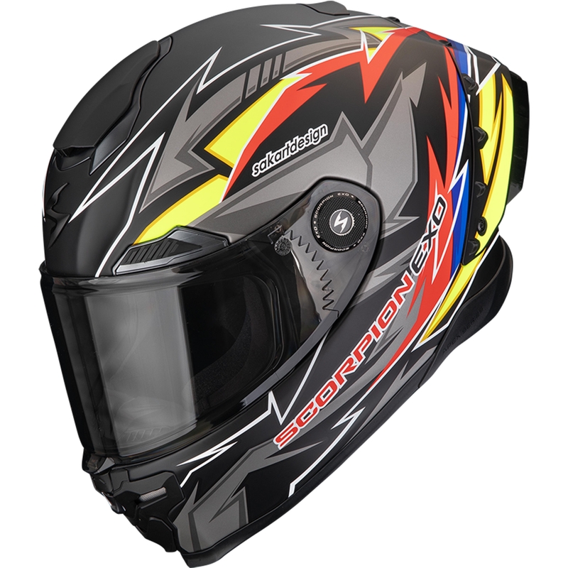 Scorpion EXO-RACE Air Move On FIM2 integralna motoristična čelada mat črno-rdeče-rumena