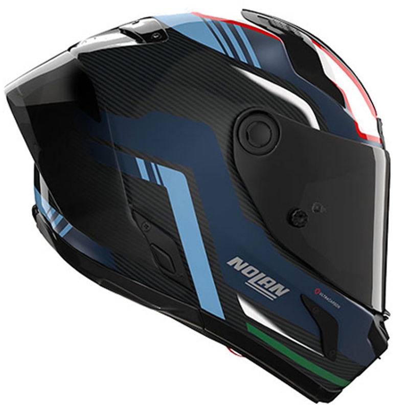 Motoristična čelada Nolan X-804 RS Piega 366, sijajna črno-modro-belo-rdeča