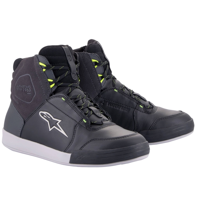 Motoristični škornji Alpinestars Chrome Drystar črno-sivo-fluo rumeni