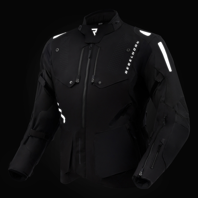 Motoristična jakna Rebelhorn Hiker IV črno-temno sivo-rdeča