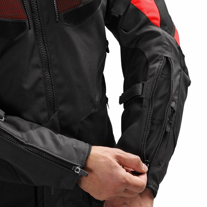 Motoristična jakna Rebelhorn Hiker IV črno-temno sivo-rdeča