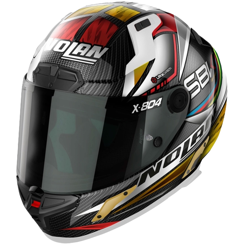 Integralna motoristična čelada Nolan X-804 RS Ultra Carbon SBK črno-rdeče-zlata