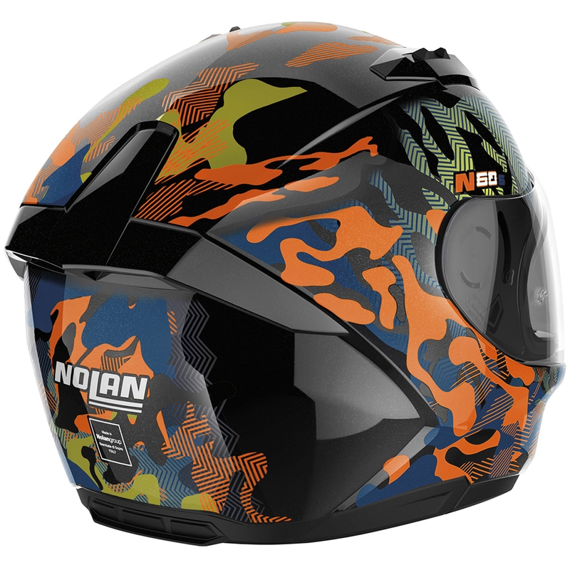 Motoristična čelada Nolan N60-6 Foxtrot 34 črno-oranžno-modra