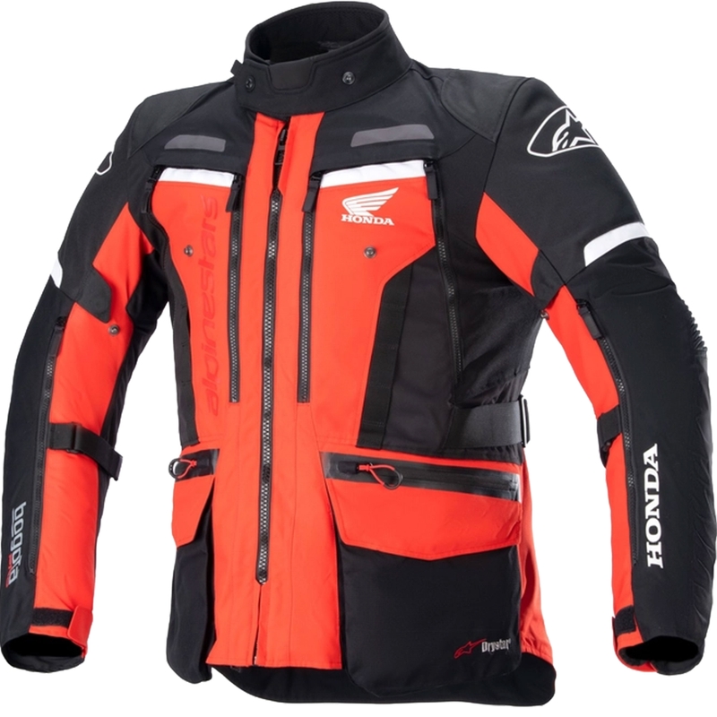 Moto jakna Alpinestars Bogota PRO Drystar Honda, fluo rdeče-črna kolekcija