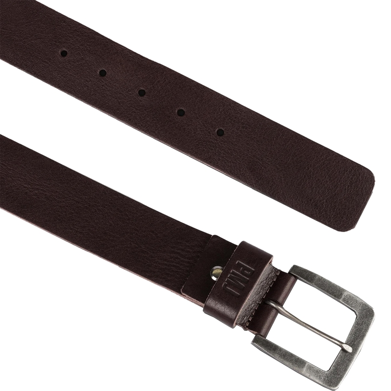 Usnjen motoristični pas PMJ Leather Belt rjave barve razprodaja