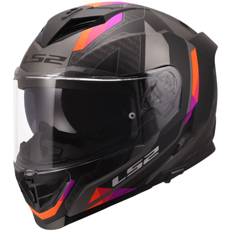 Motoristična čelada LS2 FF818 Storm III Sports z integriranim obrazom, mat sivo-vijolična