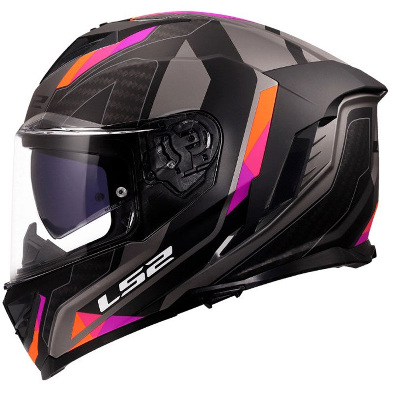 Motoristična čelada LS2 FF818 Storm III Sports z integriranim obrazom, mat sivo-vijolična