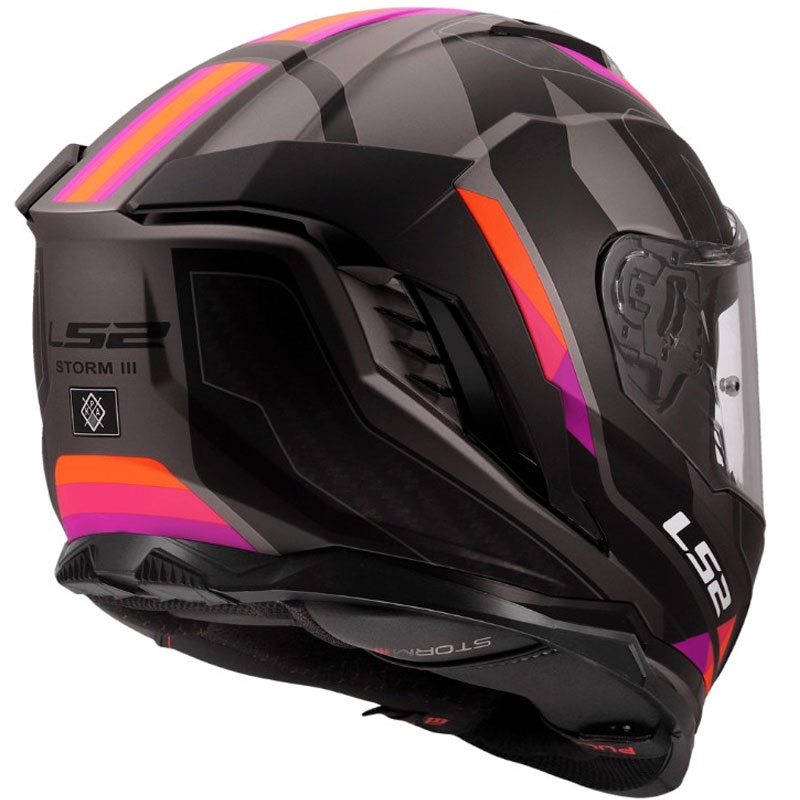 Motoristična čelada LS2 FF818 Storm III Sports z integriranim obrazom, mat sivo-vijolična
