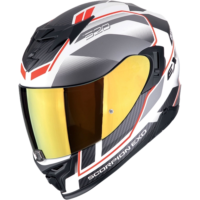 Integralna motoristična čelada Scorpion EXO-520 EVO AIR LENA mat belo-srebrno-rdeča razprodaja