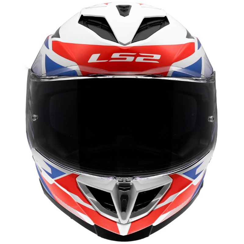 Motoristična čelada LS2 FF818 Storm III Komai, sijajna belo-modro-rdeča