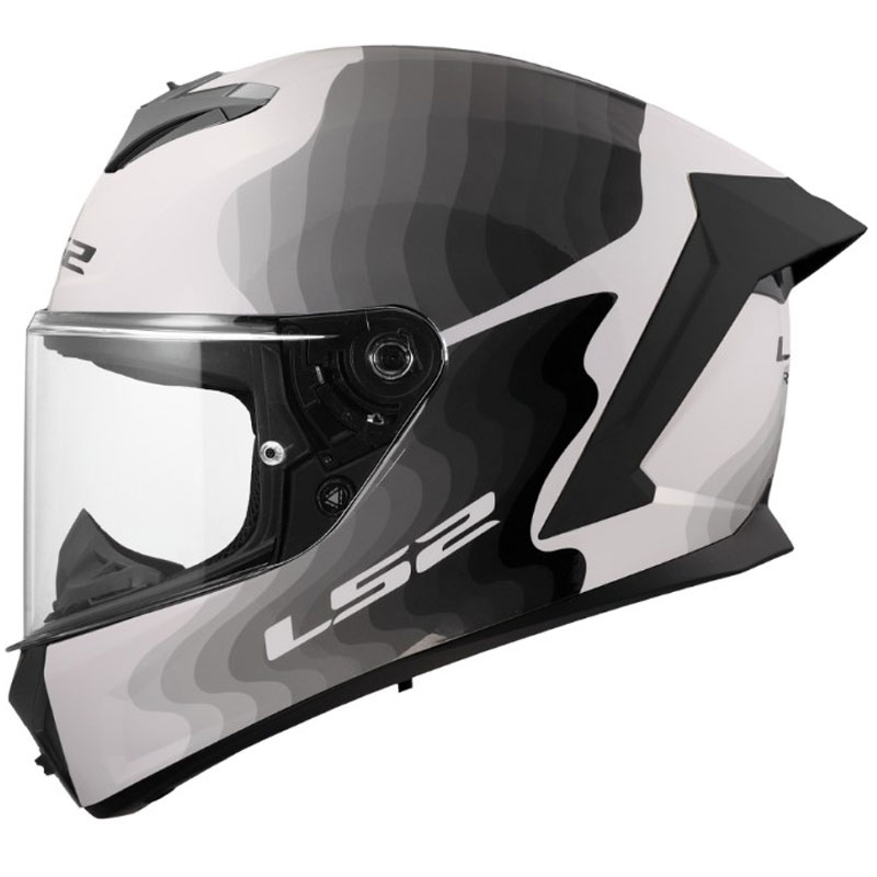 LS2 FF820 Rapid III Flow motoristična čelada z integriranim obrazom, sijajna belo-siva