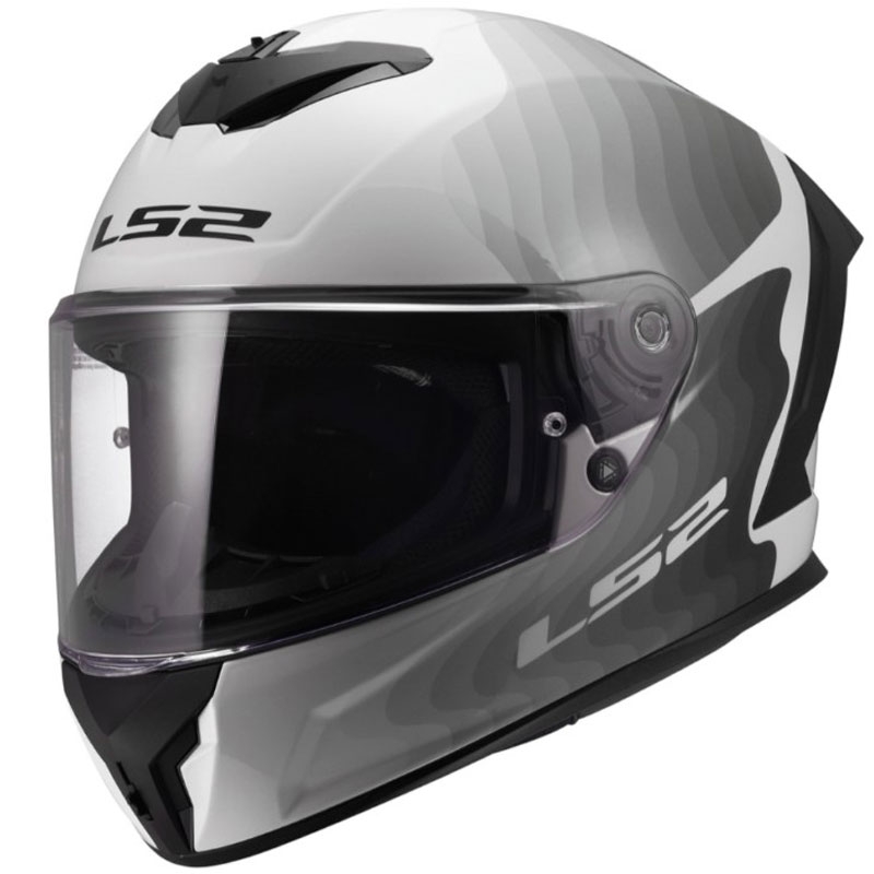 LS2 FF820 Rapid III Flow motoristična čelada z integriranim obrazom, sijajna belo-siva