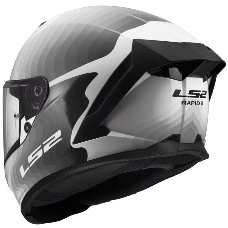 LS2 FF820 Rapid III Flow motoristična čelada z integriranim obrazom, sijajna belo-siva
