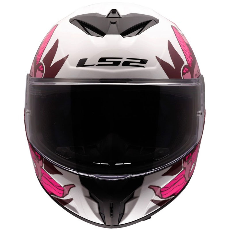 Motoristična čelada LS2 FF820 Rapid III Poppies II, sijajna belo-roza