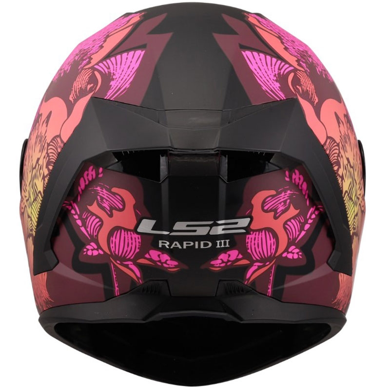 Celoobrazna motoristična čelada LS2 FF820 Rapid III Poppies II mat črno-roza