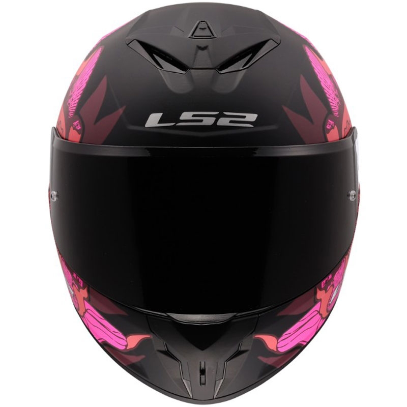 Celoobrazna motoristična čelada LS2 FF820 Rapid III Poppies II mat črno-roza
