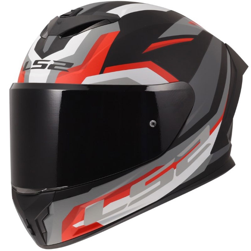 Celoobrazna motoristična čelada LS2 FF820 Rapid III Hyper mat črno-rdeča