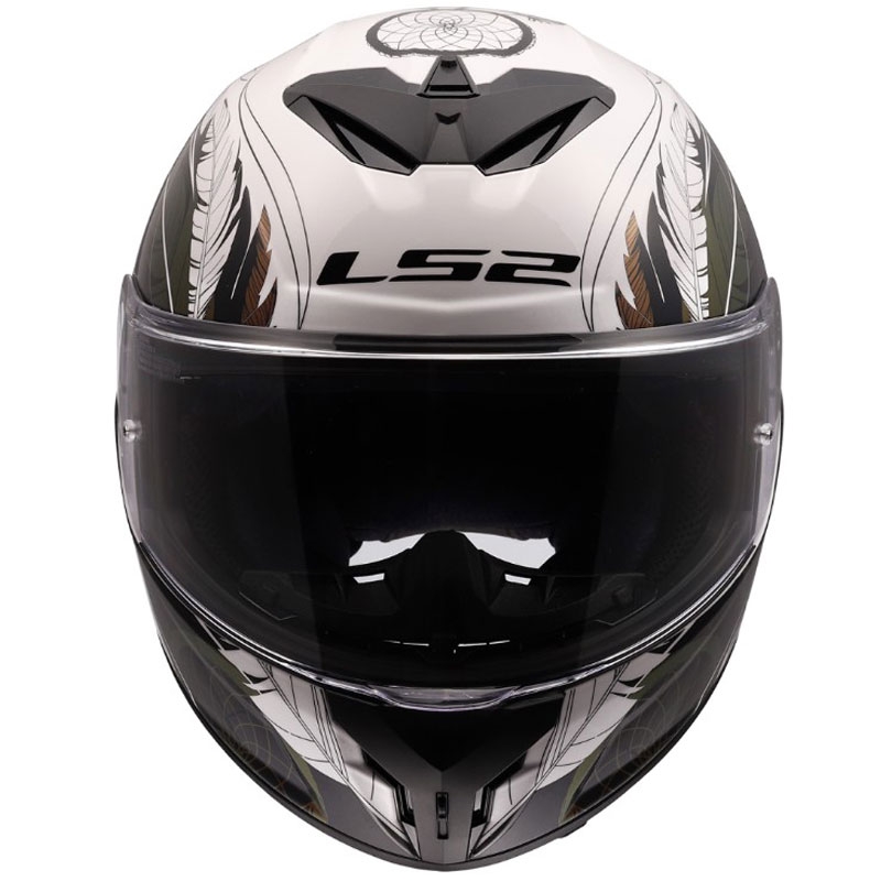 Motoristična čelada LS2 FF820 Rapid III Boho, sijajna bela-črna-roza