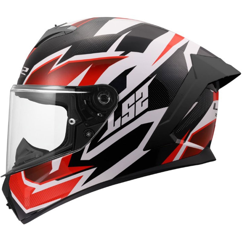 LS2 FF820 Rapid III Xtrem motoristična čelada z integriranim obrazom, sijajna bela-črna-rdeča