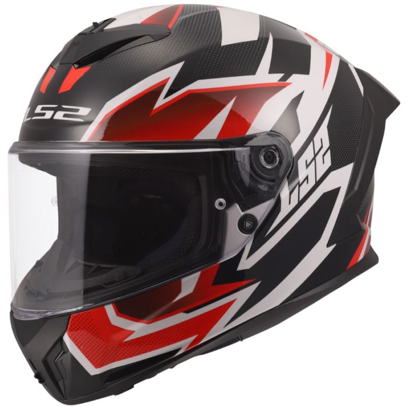 LS2 FF820 Rapid III Xtrem motoristična čelada z integriranim obrazom, sijajna bela-črna-rdeča