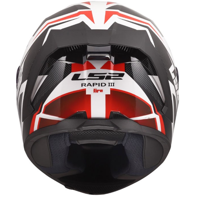 LS2 FF820 Rapid III Xtrem motoristična čelada z integriranim obrazom, sijajna bela-črna-rdeča